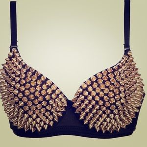 Gold spike bra